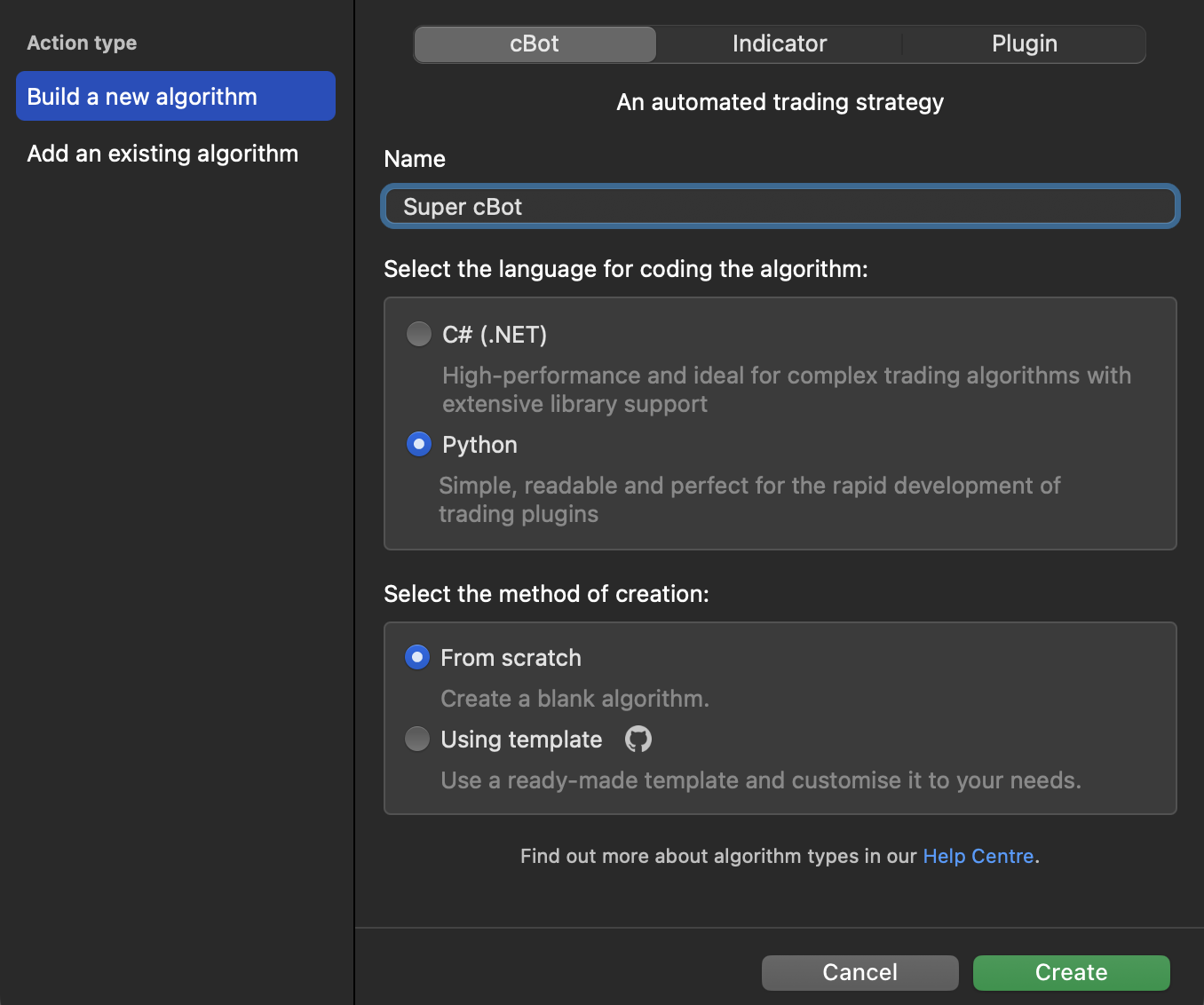 Create a cBot in Python - cTrader Algo