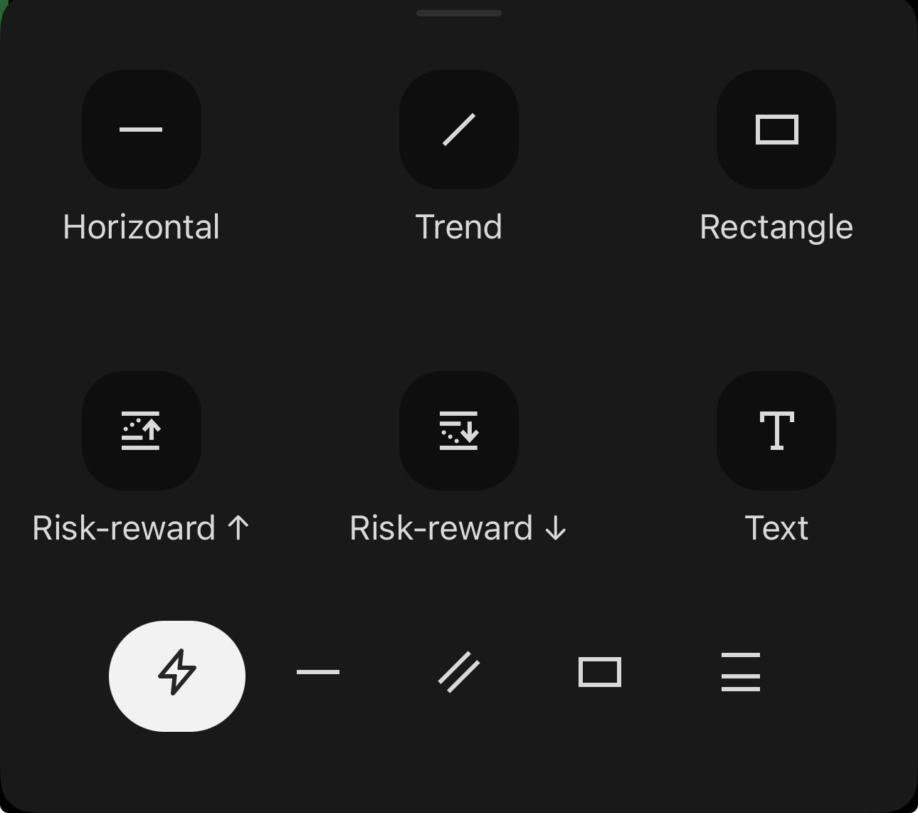 Quick access drawing tools in cTrader Mobile