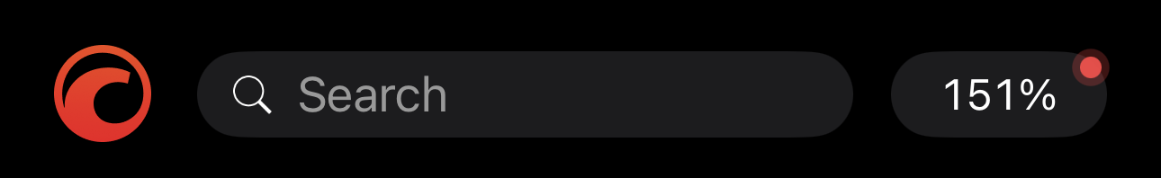 The account tracker showing a margin level of 151% with the red dot in cTrader Mobile