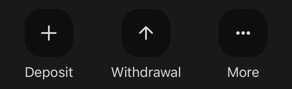 The Deposit, Withdrawal and More buttons in My cTrader