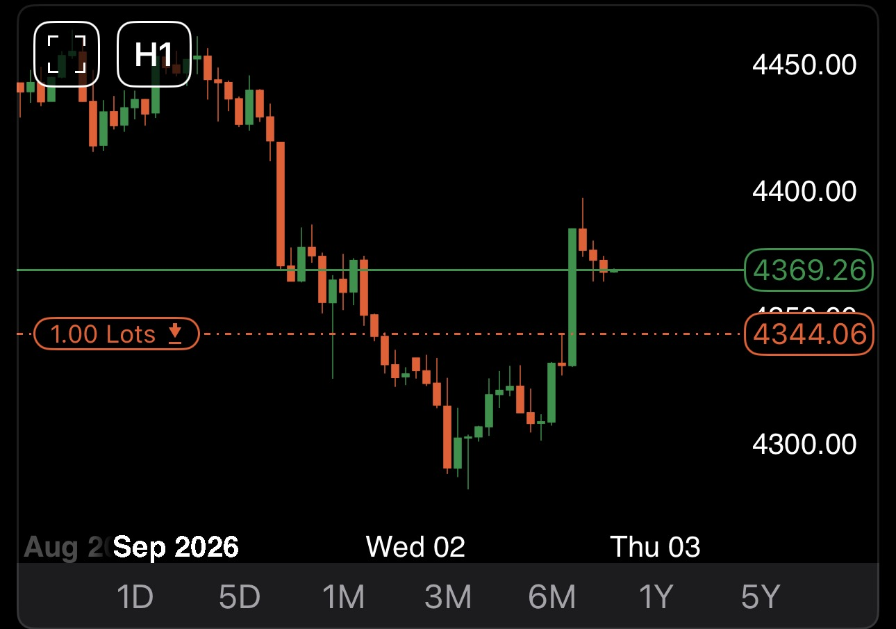 Chart preview in cTrader Mobile symbol overview